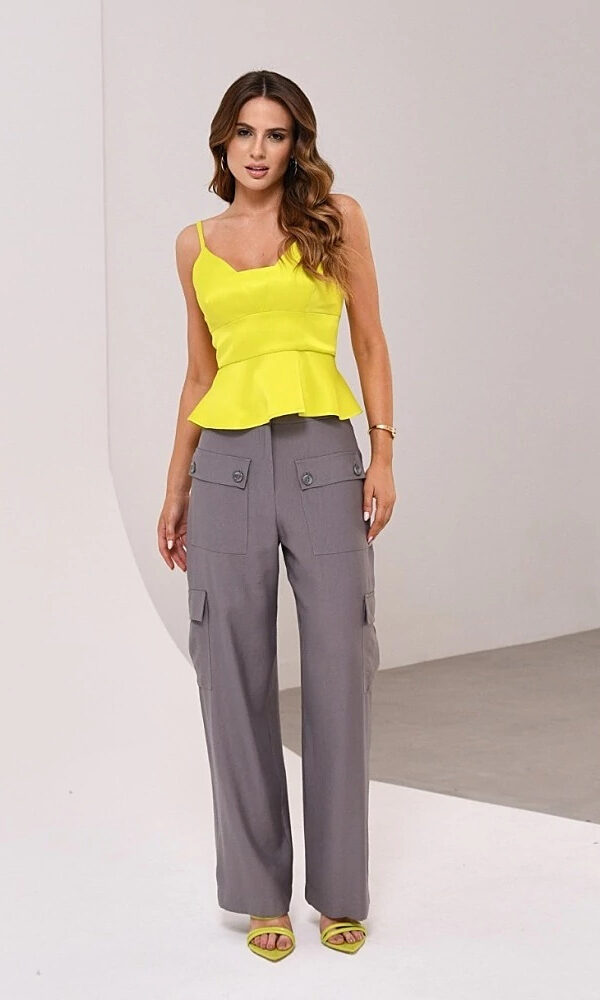 Calça Cargo Alfaiataria Bolsos Frente