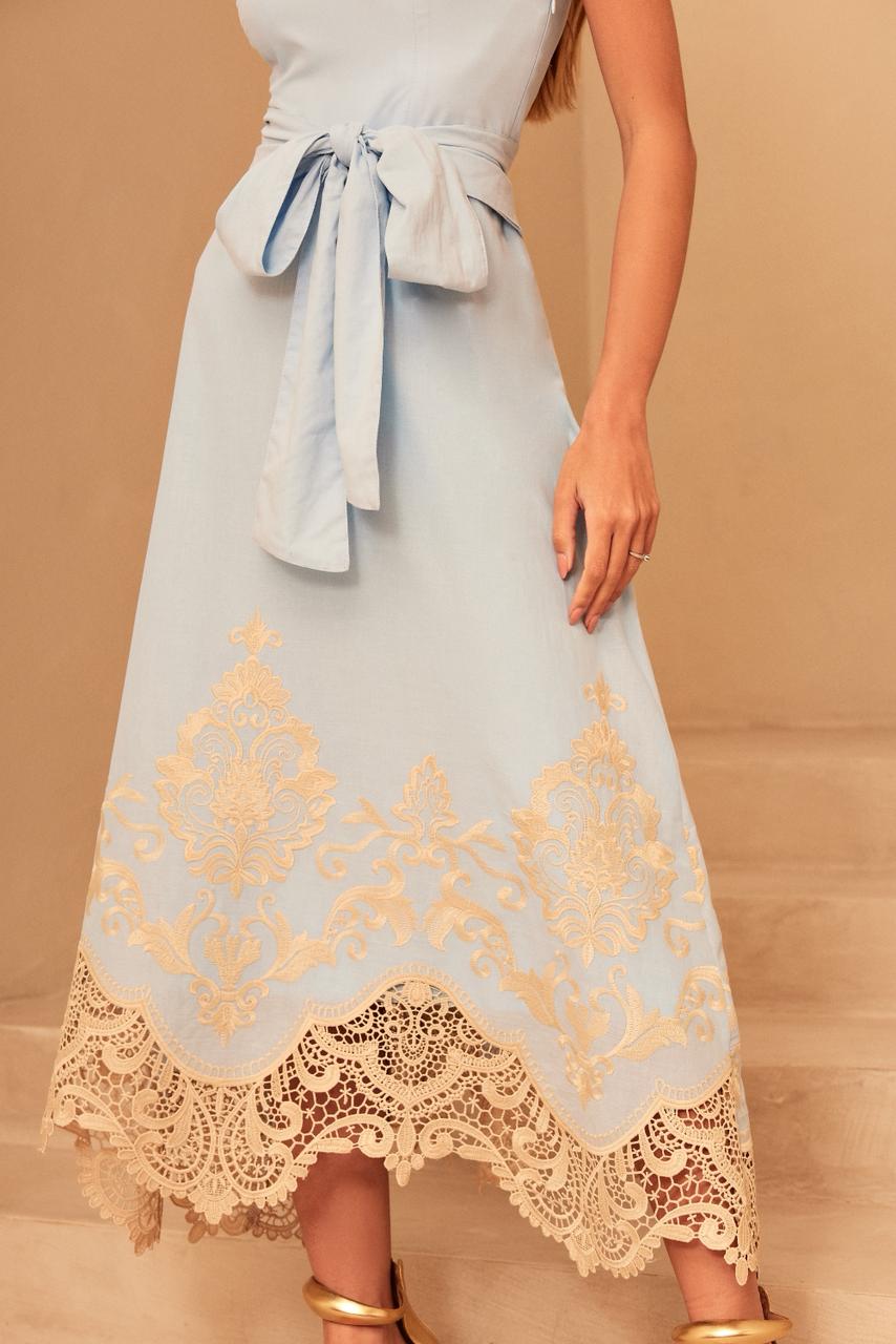 VESTIDO LONGO TOMARA QUE CAIA AZUL - Imagem 3